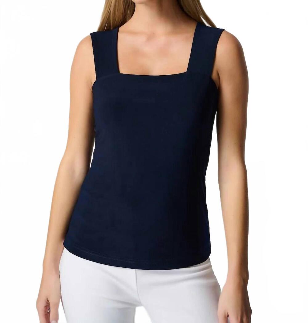 NEW JOSEPH RIBKOFF square neck camisole in navy